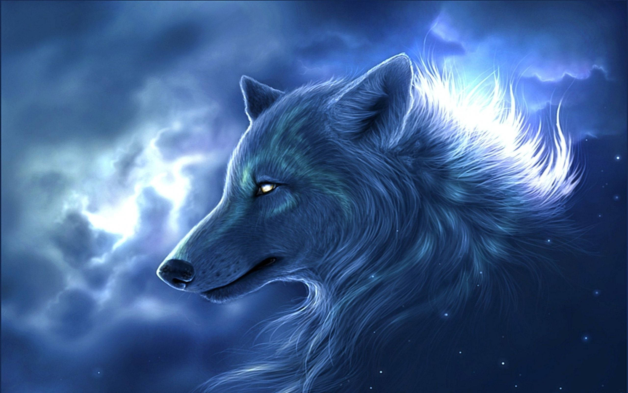 En majestætisk fantasy-ulv Wallpapers