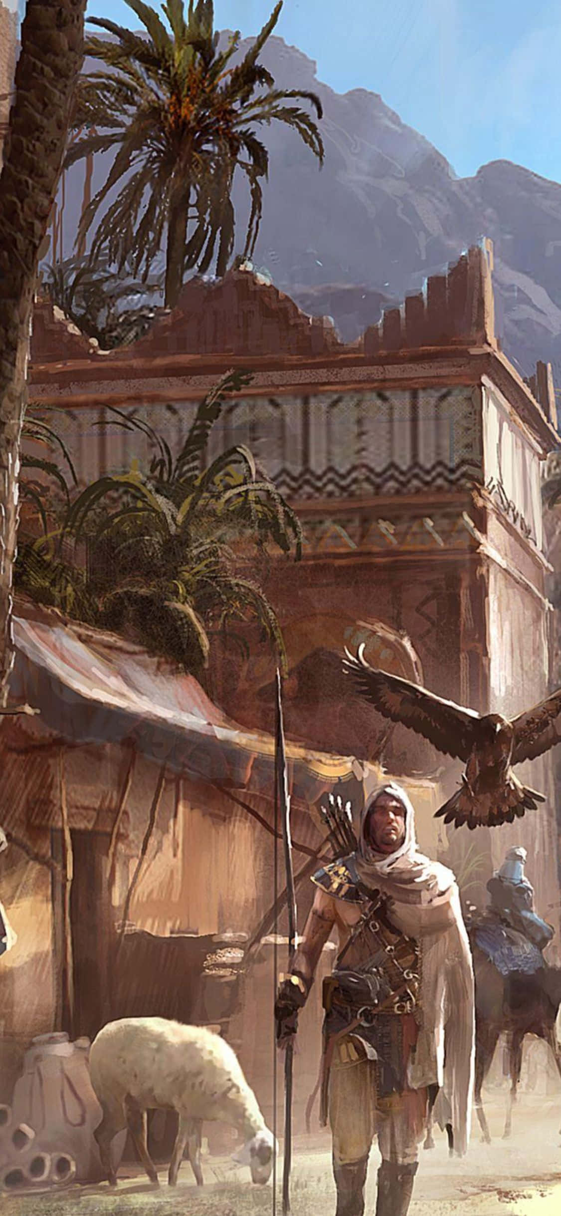 en mand går gennem en ørken Wallpapers