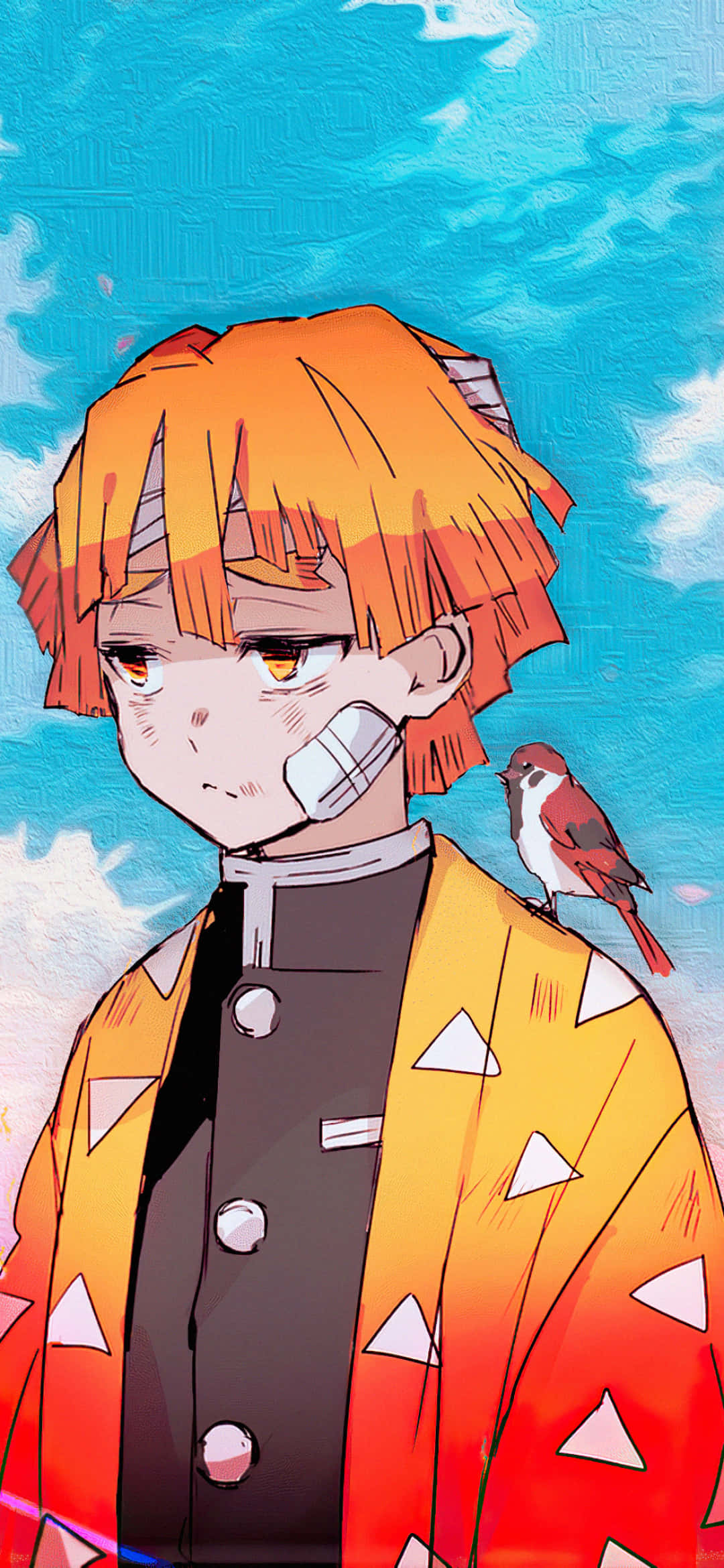 En mand med orange hår og en fugl på skulderen Wallpapers