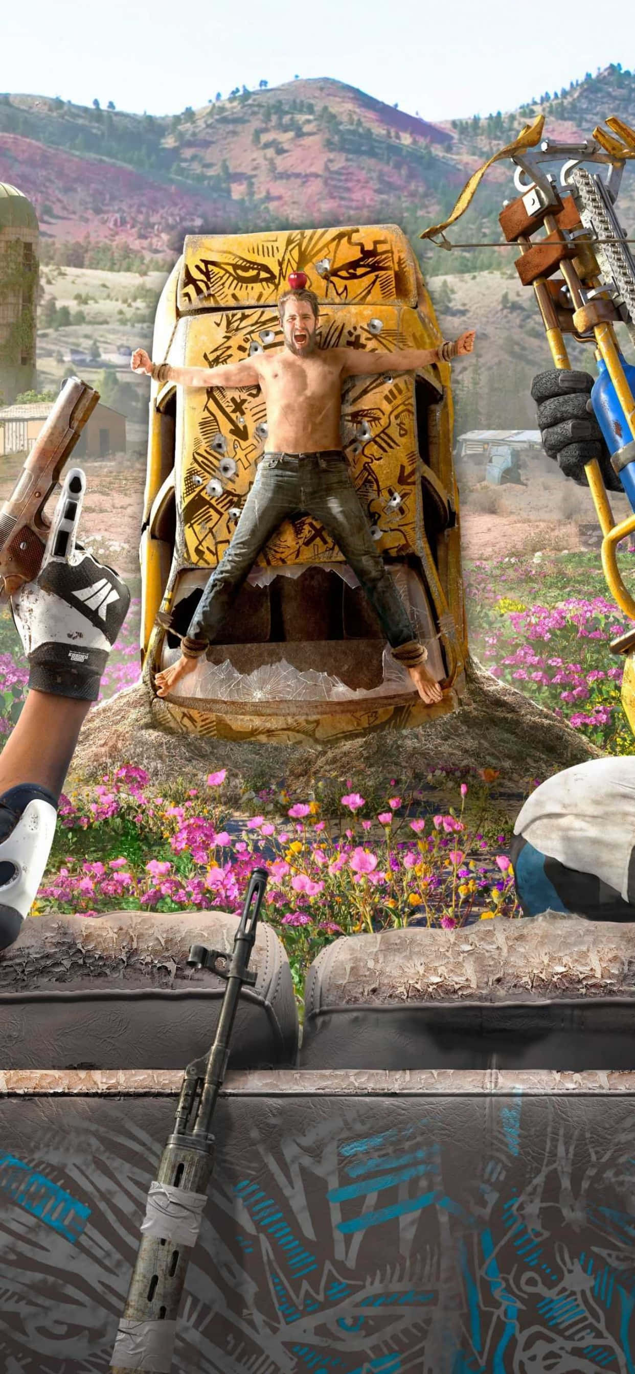 en mand med våben og en kvinde med et våben Wallpapers