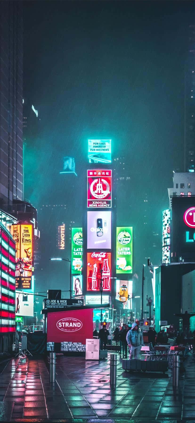 En neonglød fremviser en betagende byhorisont. Wallpapers