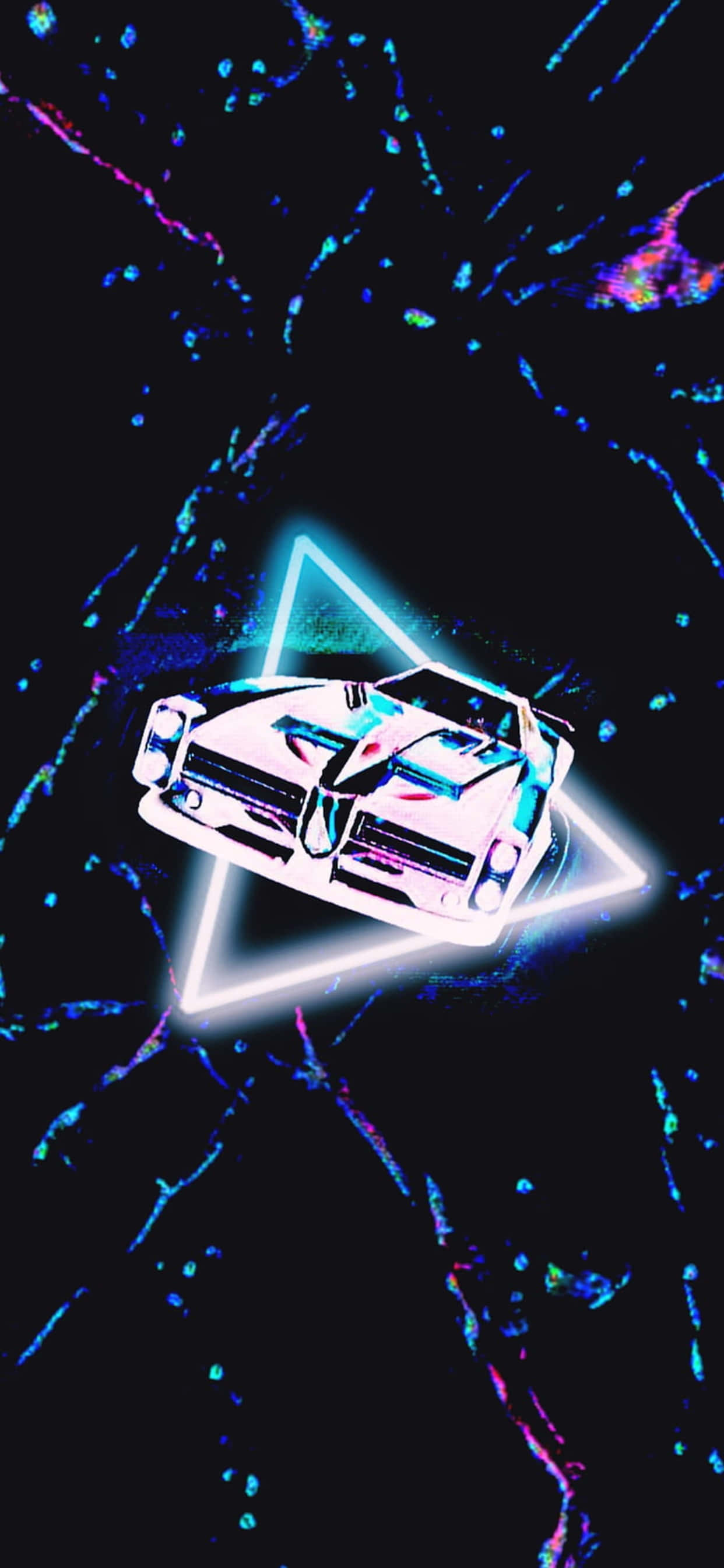 en neonlysbil på en sort baggrund Wallpapers