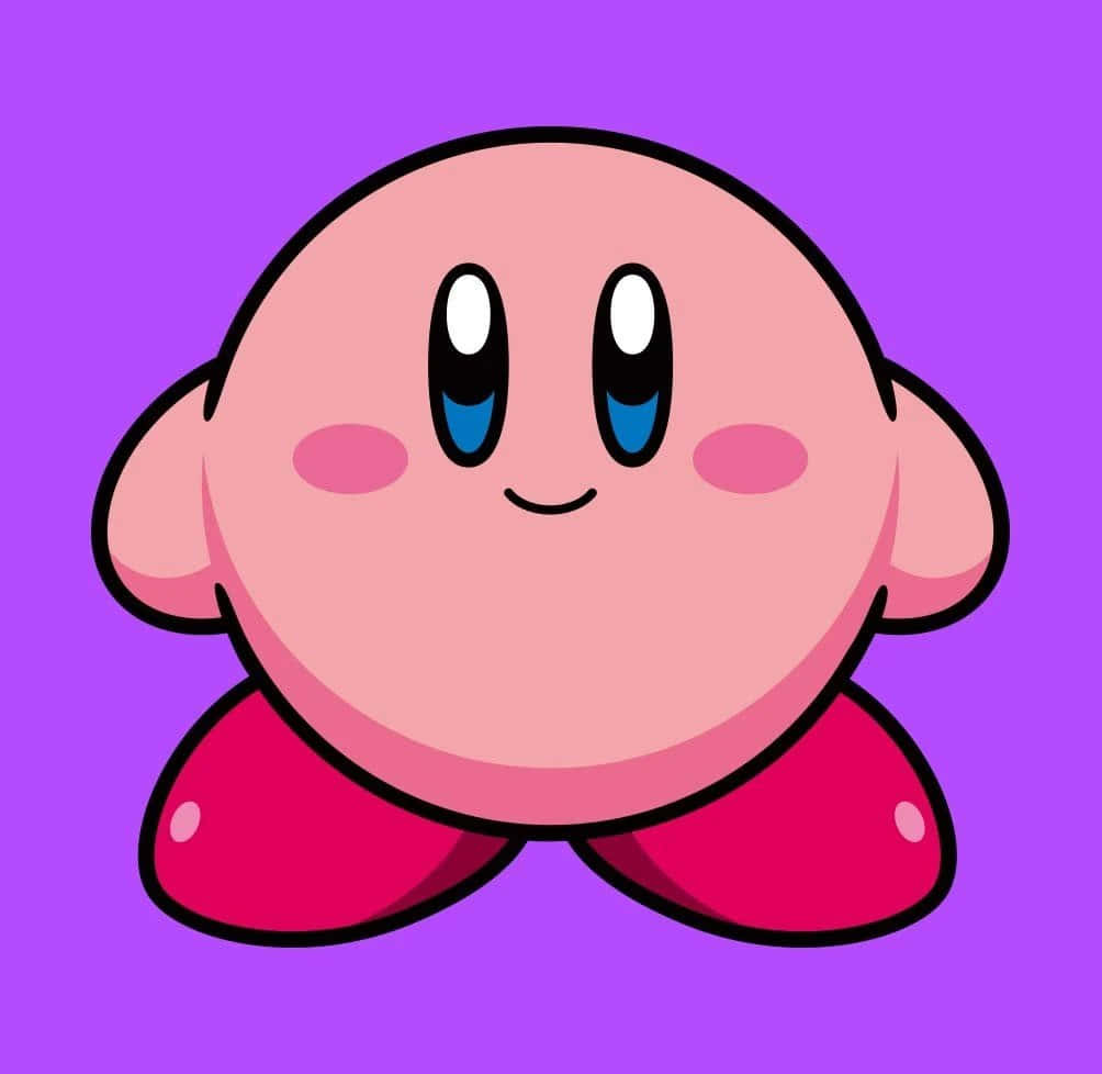 En nuttet lyserød Kirby-karakter, der deltager i sjove aktiviteter. Wallpapers
