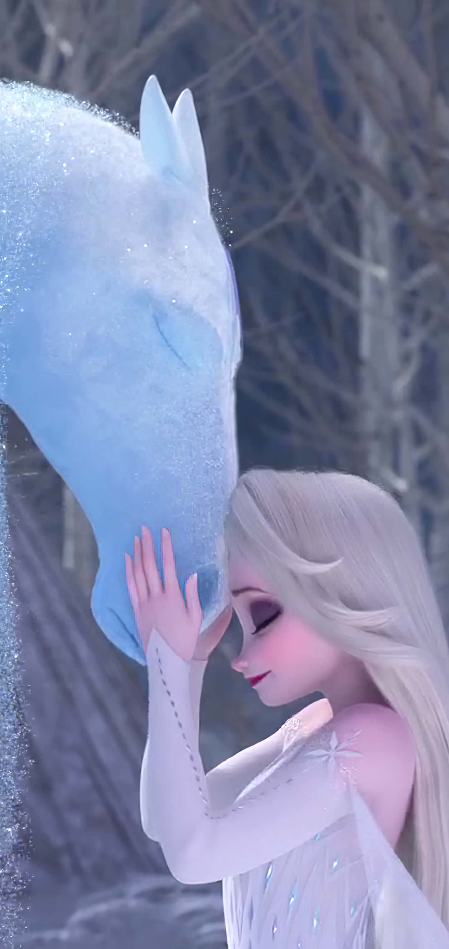 En pige kysser en hest i Disney Frozen Wallpapers