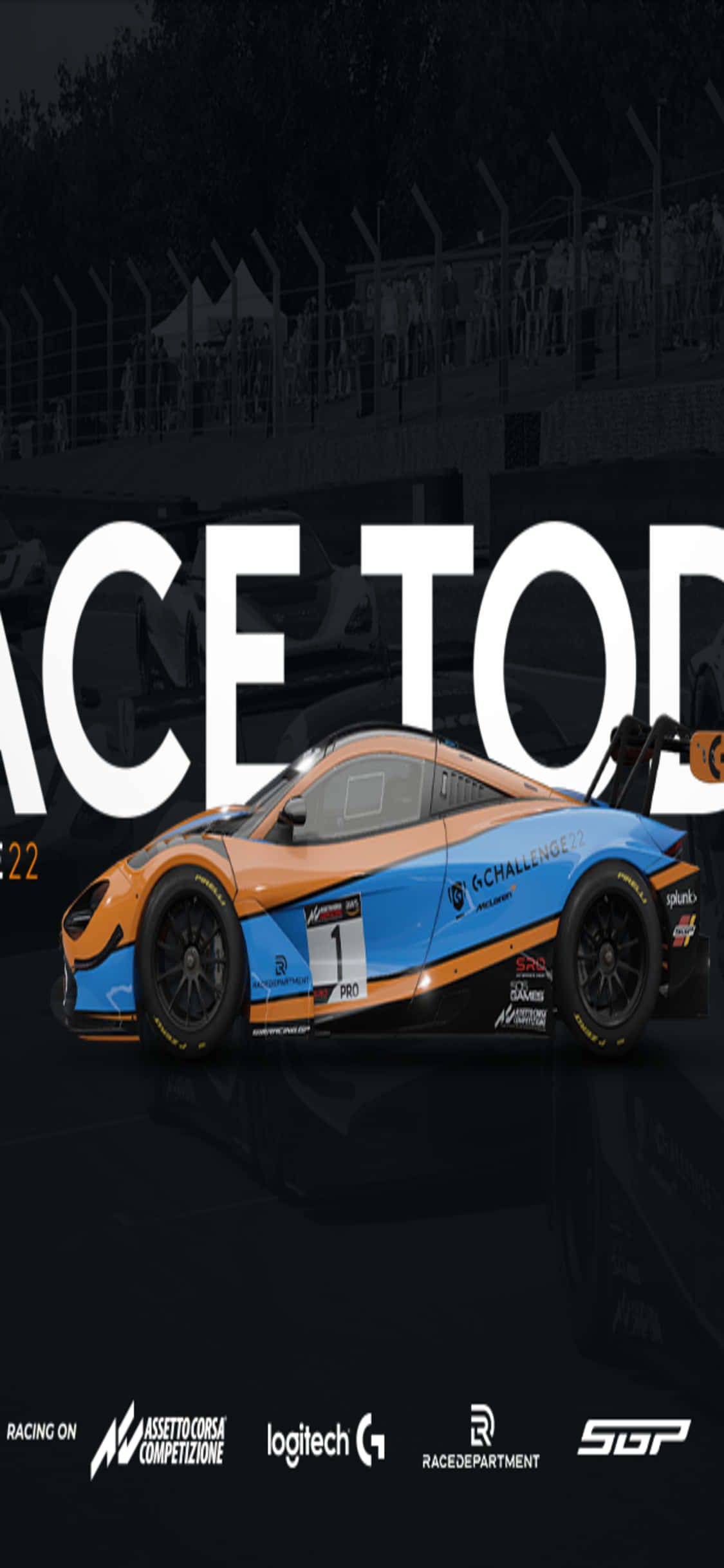 en racerbil med ordene race today på Wallpapers