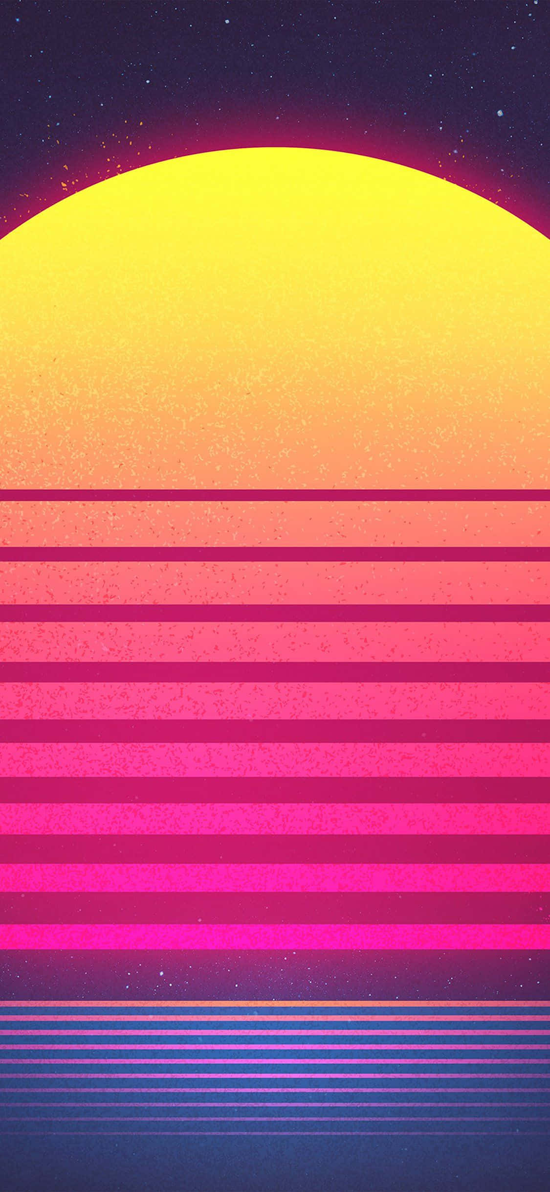 en retro solnedgang med en lyserød og gul baggrund Wallpapers