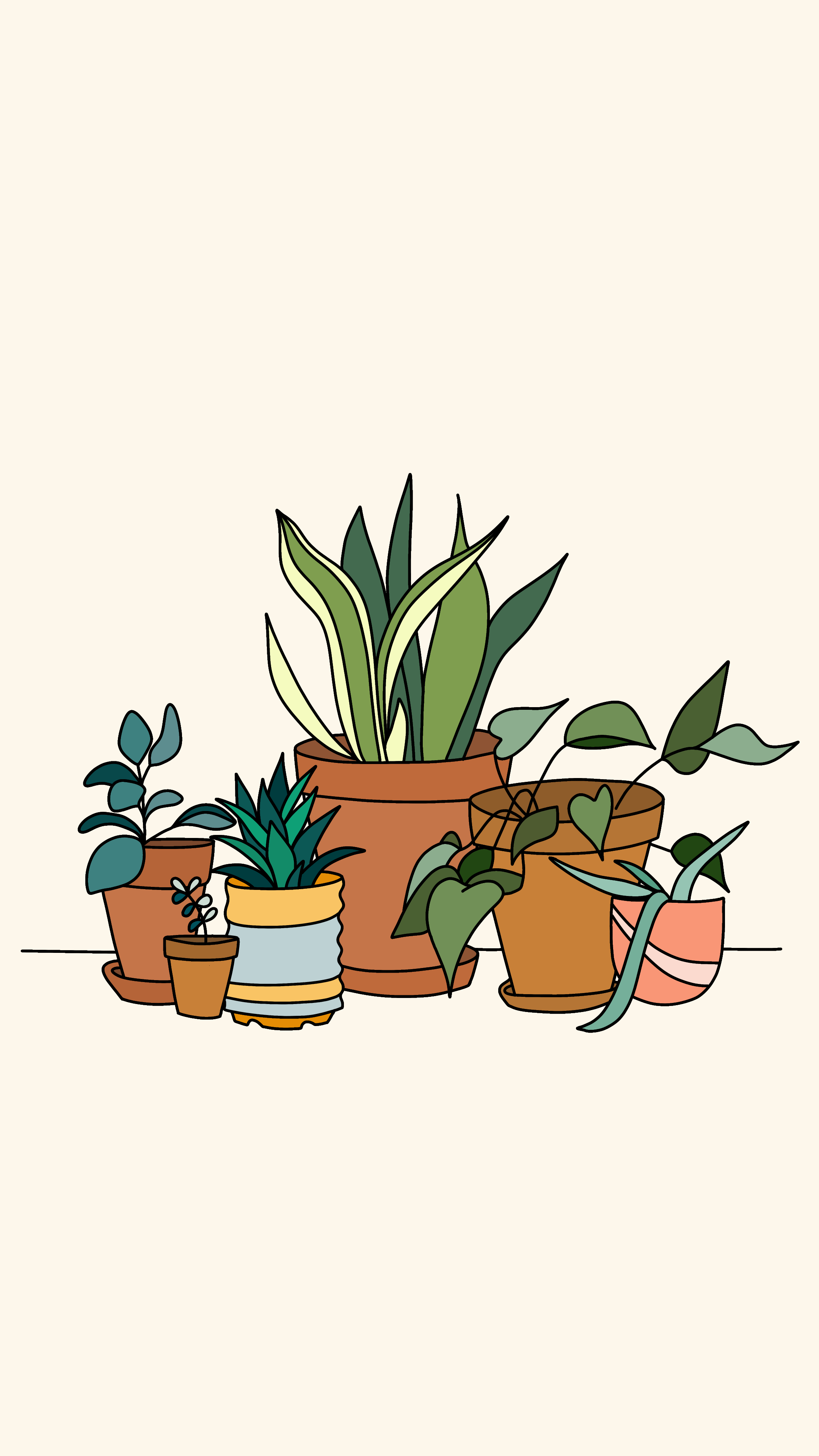 En række potteplanter Wallpapers