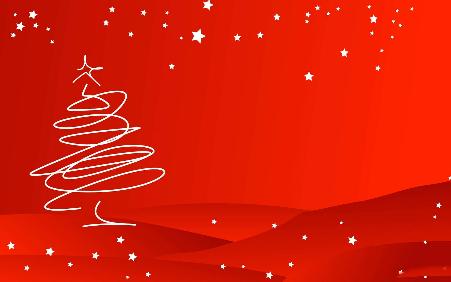 en rød baggrund med et juletræ Wallpapers