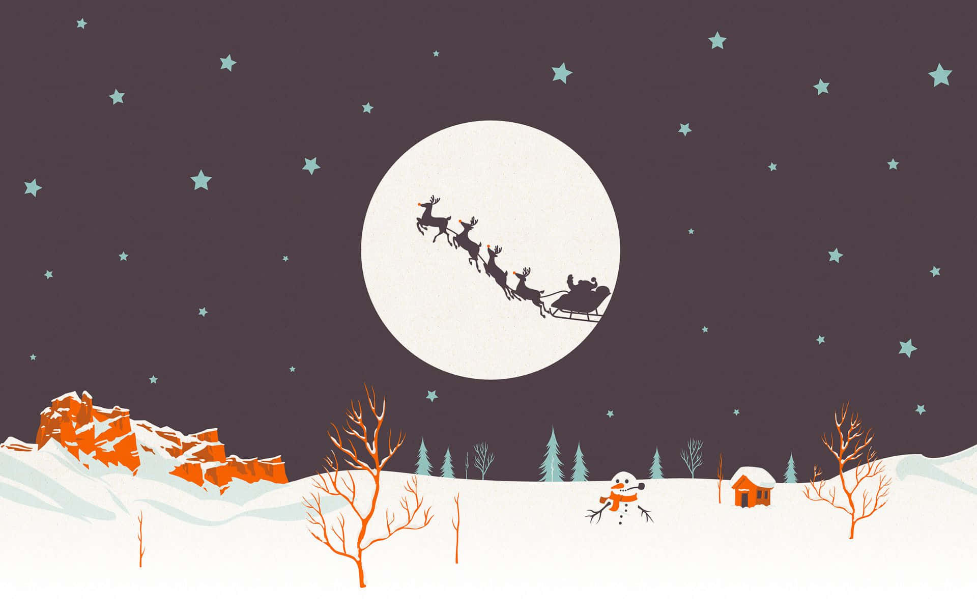 En simpel julebaggrund med gaver og stjerner Wallpapers