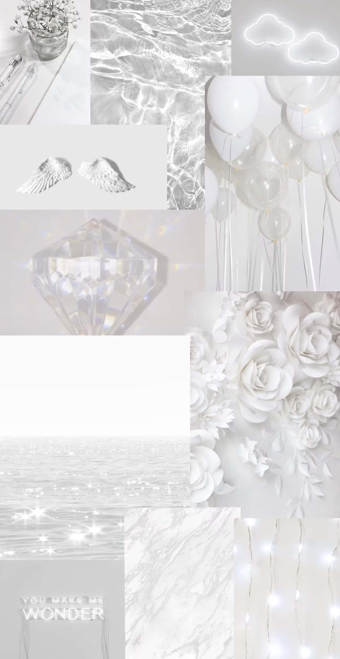 En skyet himmel over et minimalistisk hvidt landskab Wallpapers