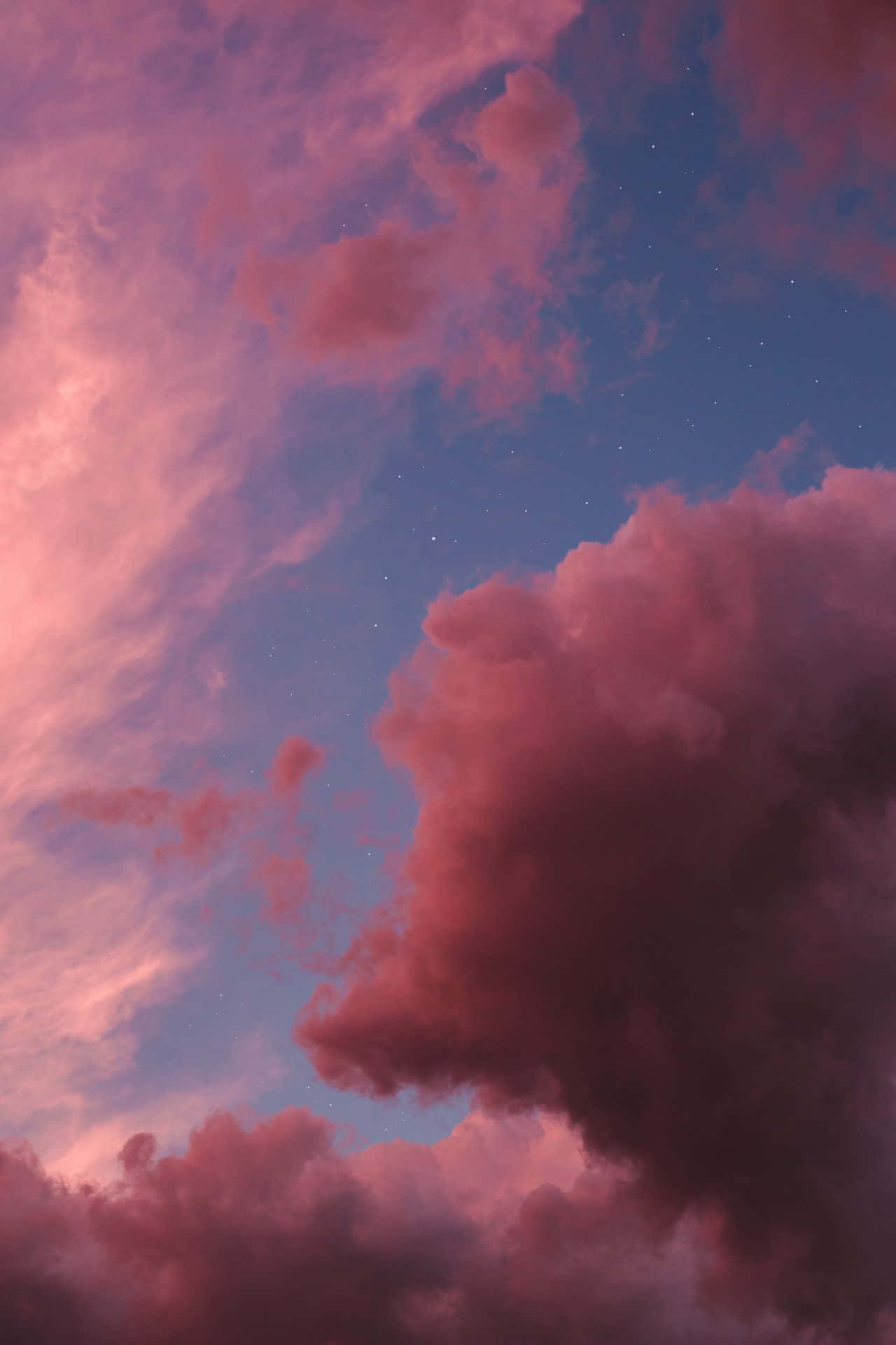 En smuk himmel med lyserøde og orange nuancer Wallpapers