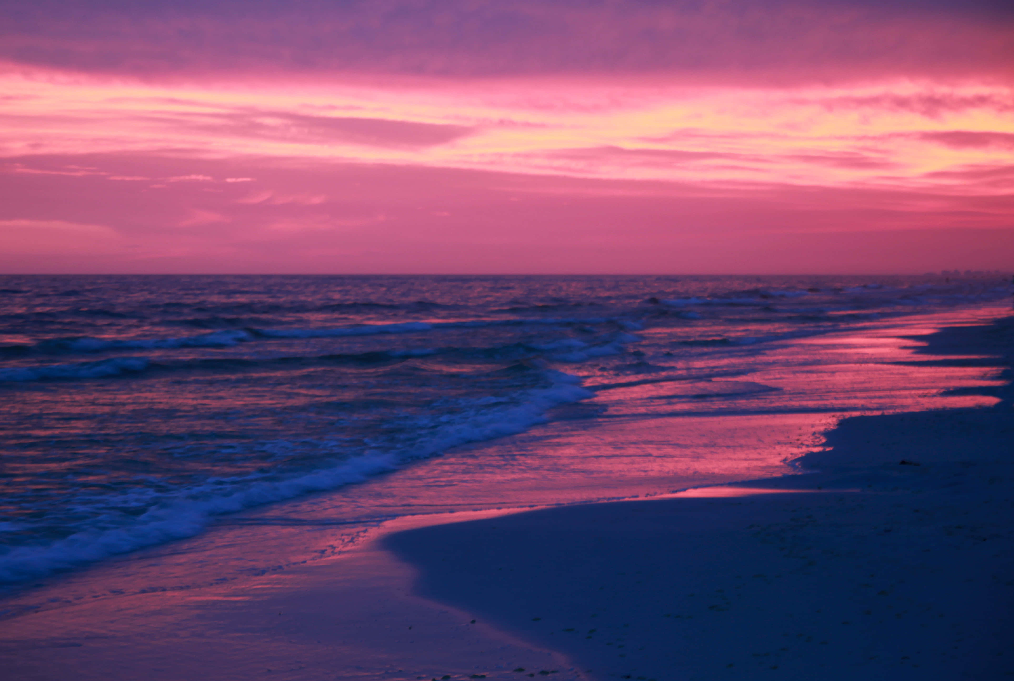 En smuk strand solnedgang tager vejret fra dig Wallpapers