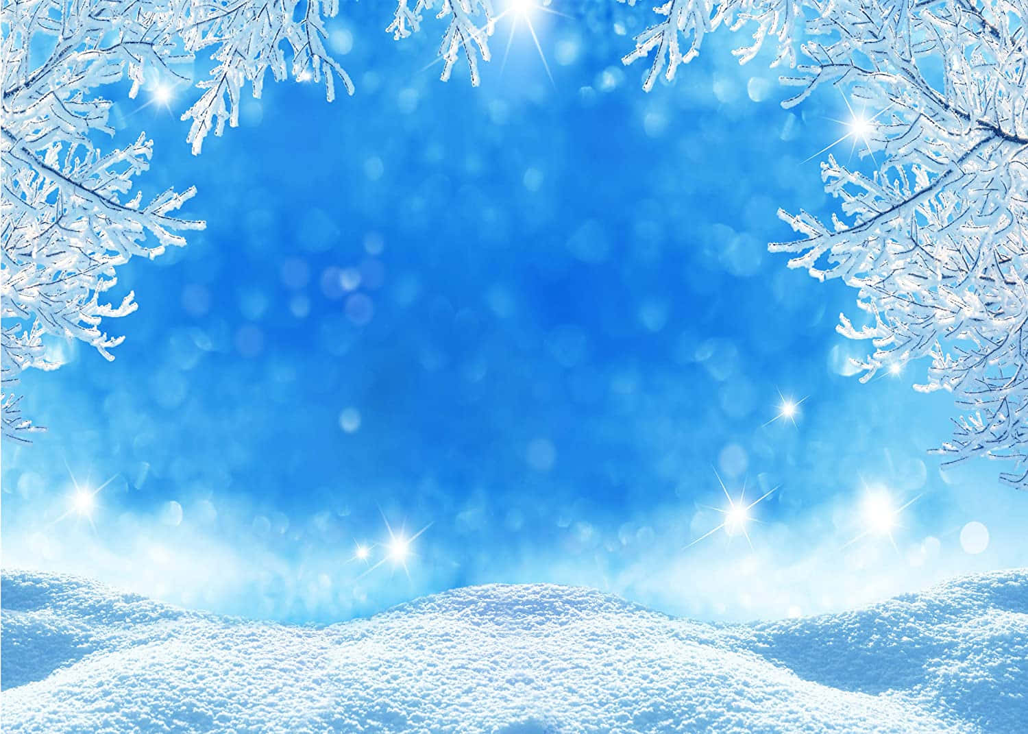en snefyldt baggrund med en blå himmel og sne Wallpapers
