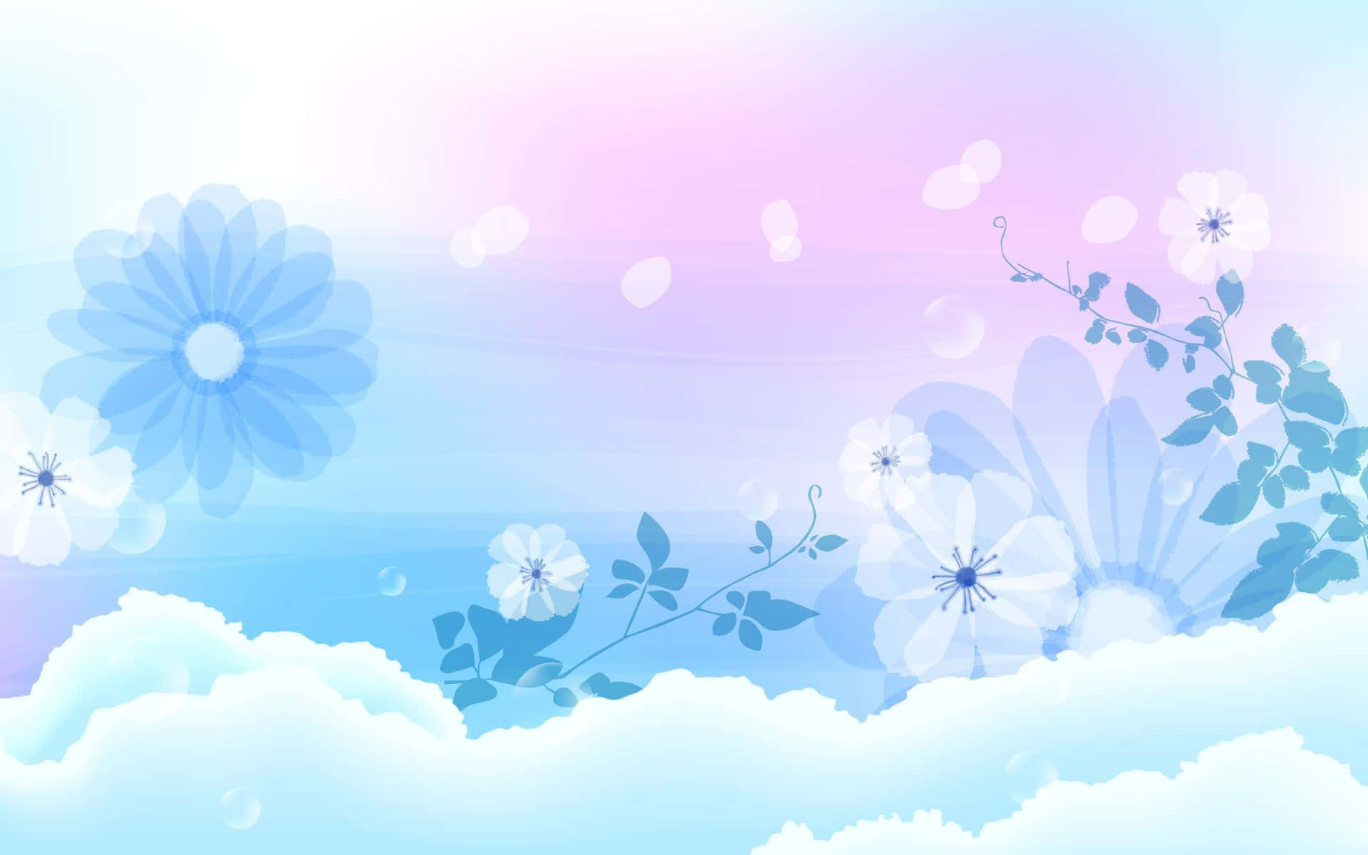 En sød blå indstilling Wallpapers