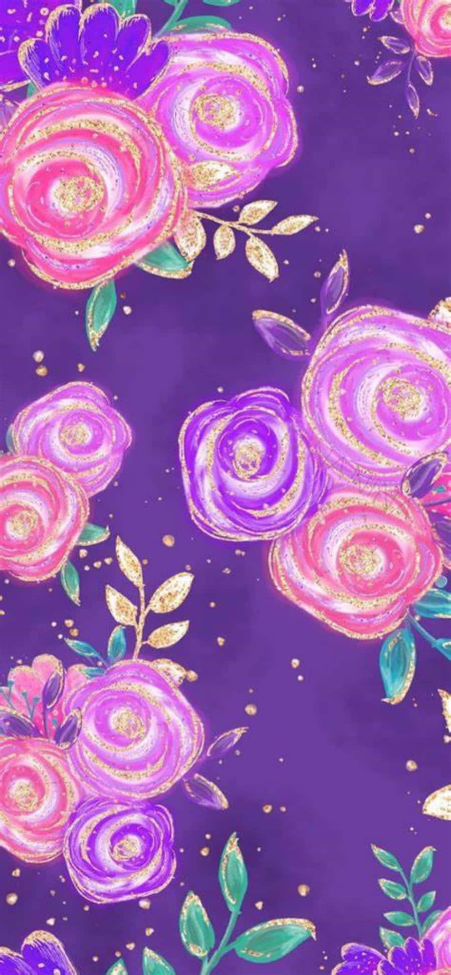 En sød lyserød og lilla vase med en hvid blomst. Wallpapers