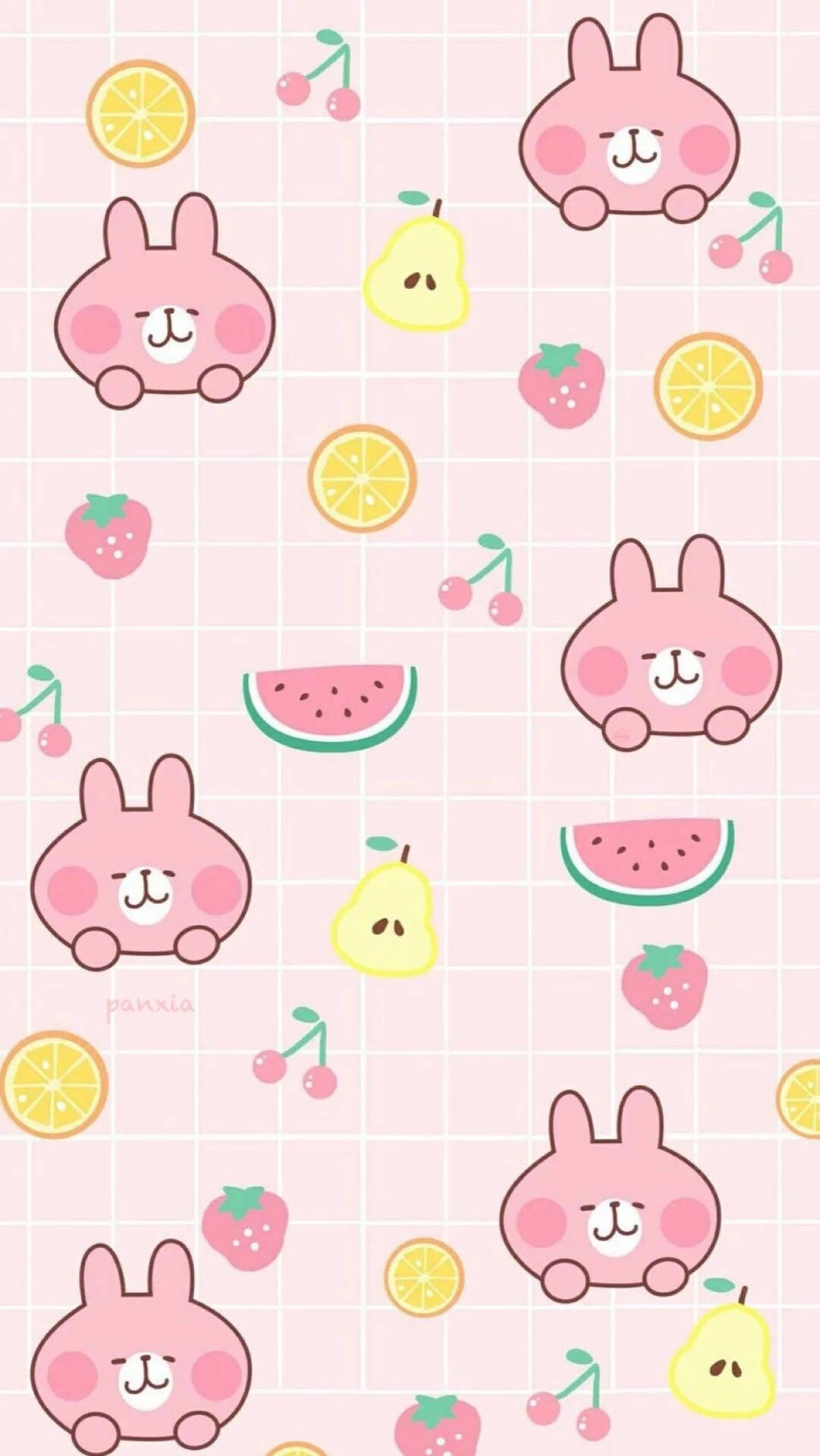 Et frugtigt cover wallpaper af Kanin Usagi Kanahei — Kawaii Wallpapers