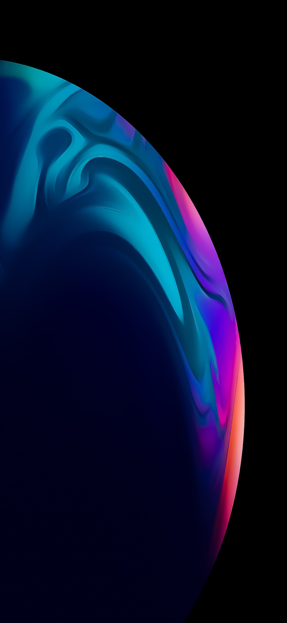 En sofistikeret iPhone XR, der viser elegant og levende abstrakt design på skærmen. Wallpapers