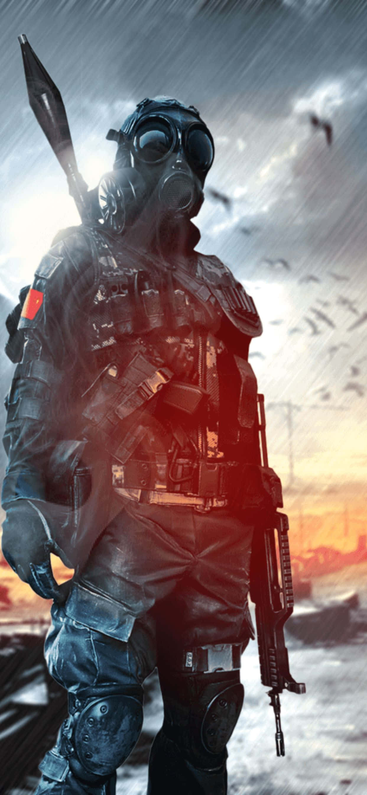 en soldat med en pistol og en hjelm Wallpapers