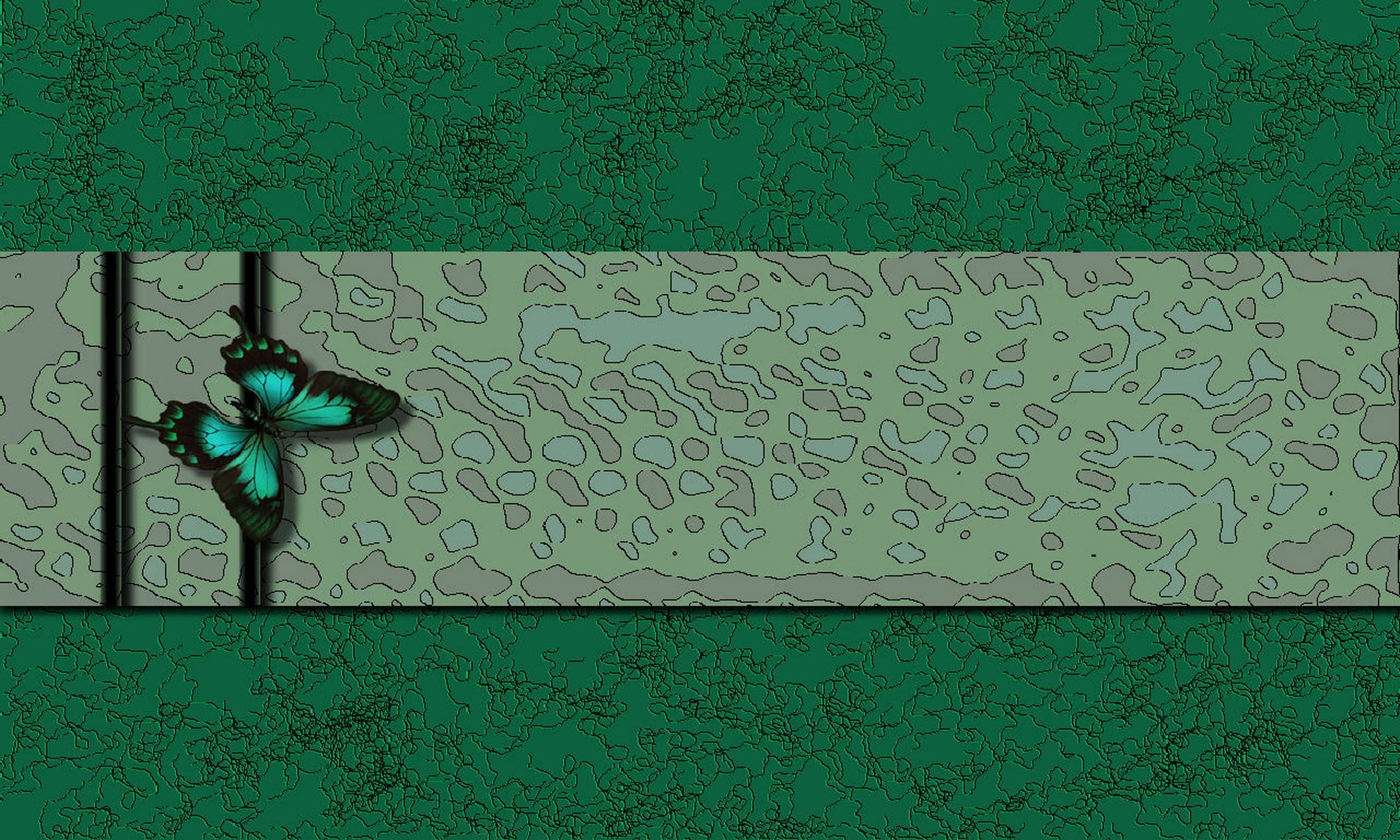 En sommerfugl hviler sine vinger mod et levende tekstureret kunstværk Wallpapers