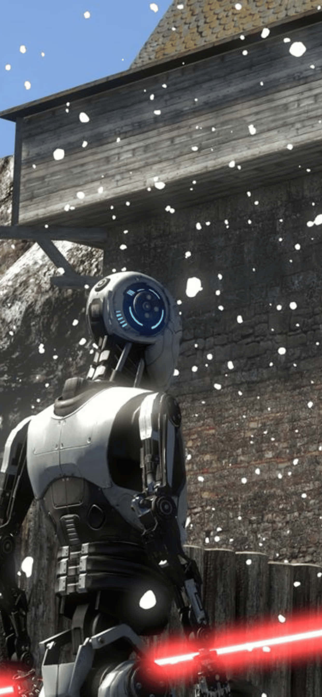 en star wars robot står i sneen Wallpapers