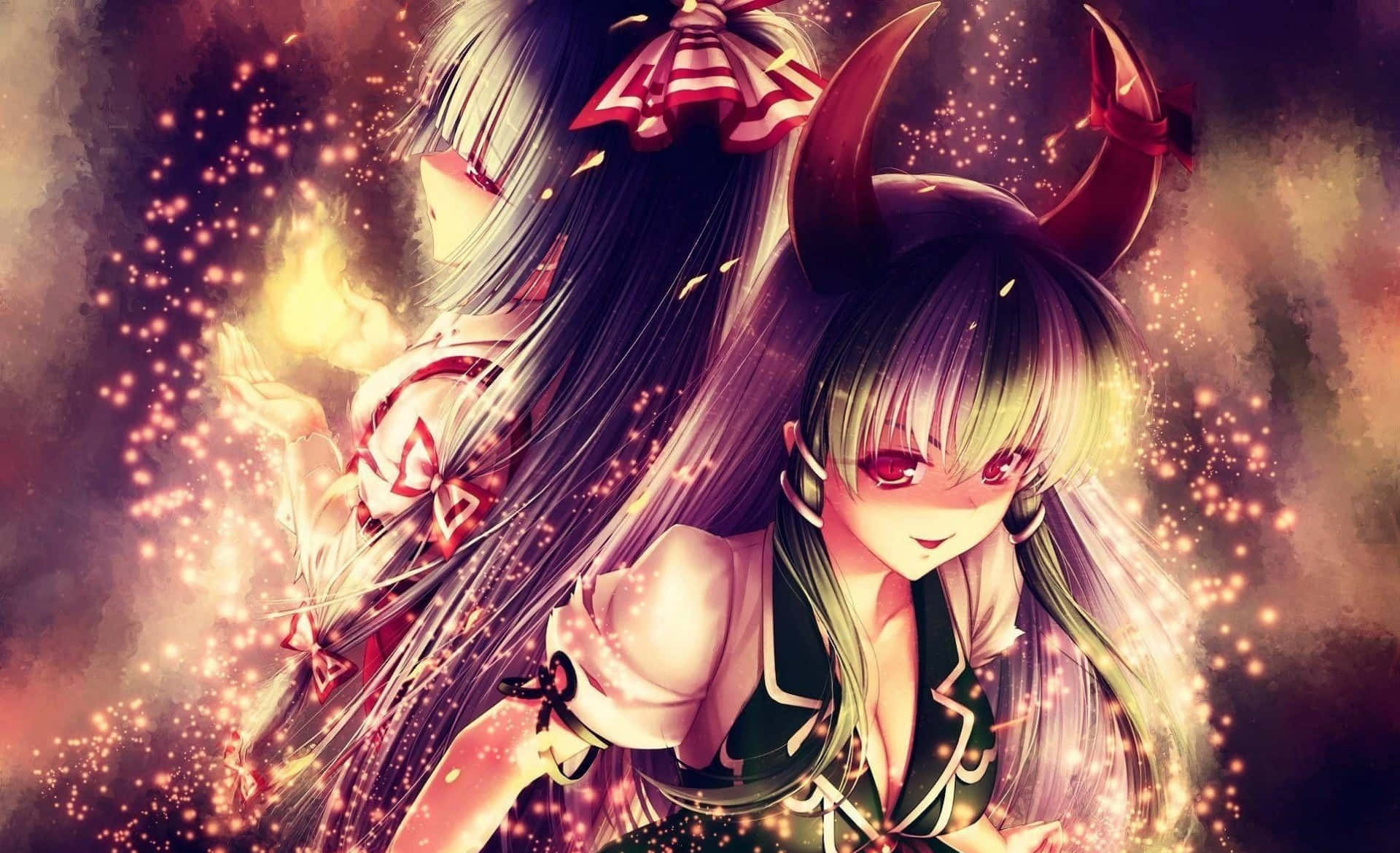 En truende anime-dæmon indhyllet i skygger. Wallpapers
