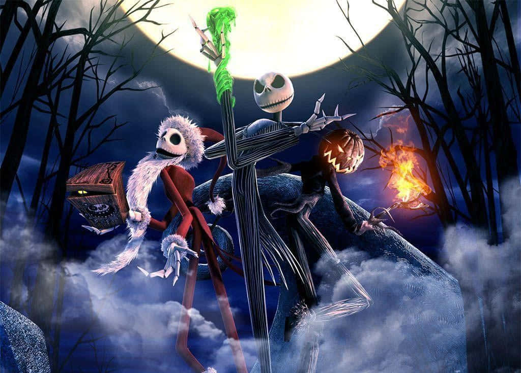 En uhyggelig scene fra Disneys The Nightmare Before Christmas. Wallpapers