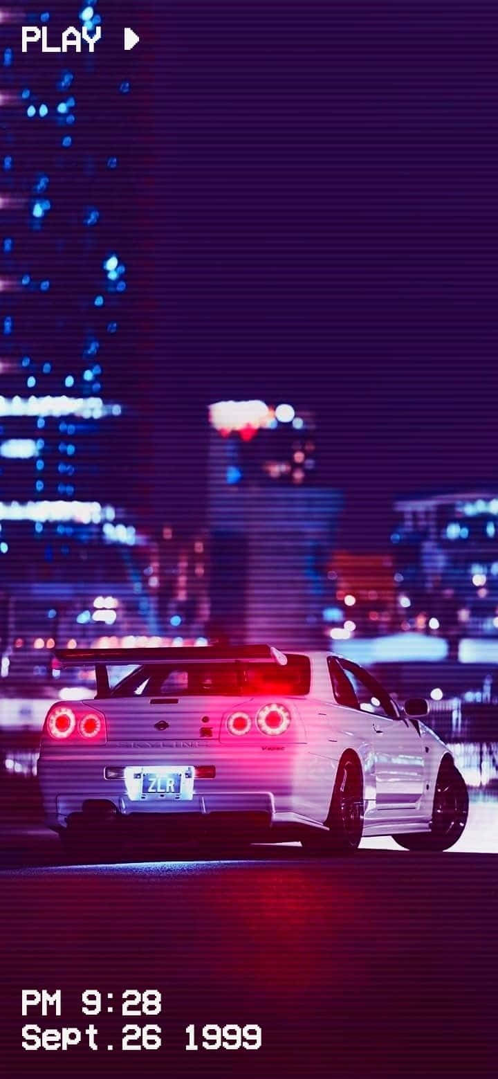 En vintage tur på gaden, en klassisk Nissan Skyline JDM Wallpapers