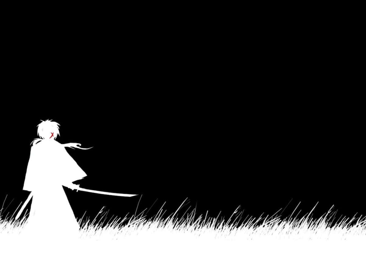 Engagerende sort-hvid anime scene Wallpapers