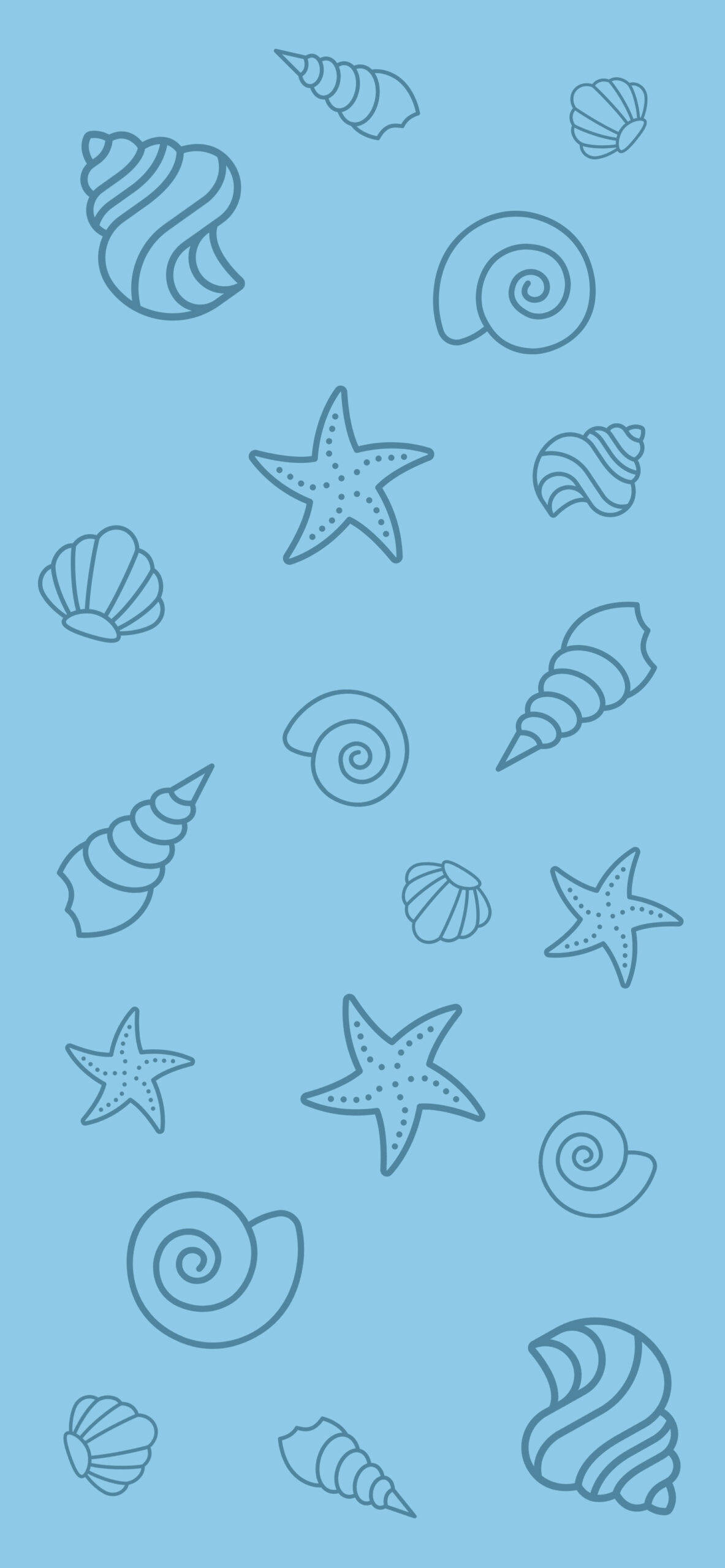 Enkel blå æstetisk muslingeskaller Wallpapers