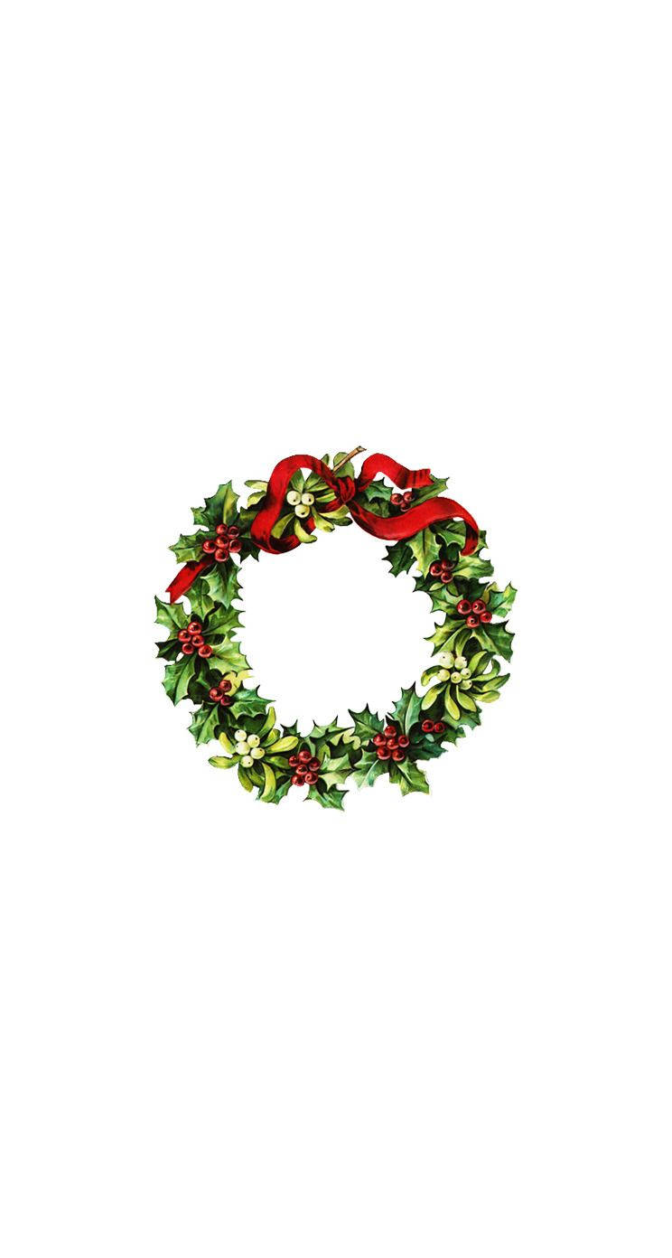 Enkel sød julekrans til iPhone Wallpapers