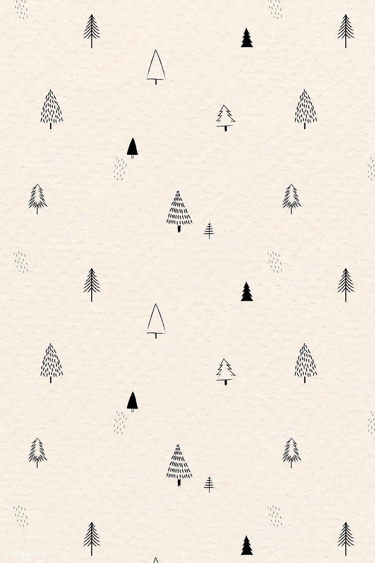 Enkel sød jule iPhone creme baggrund Wallpapers