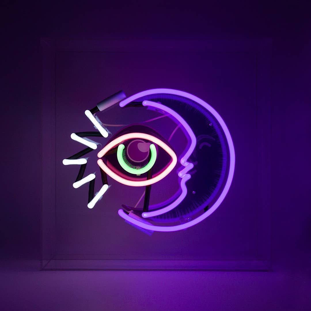 Enkelt øje neonmåne Wallpapers