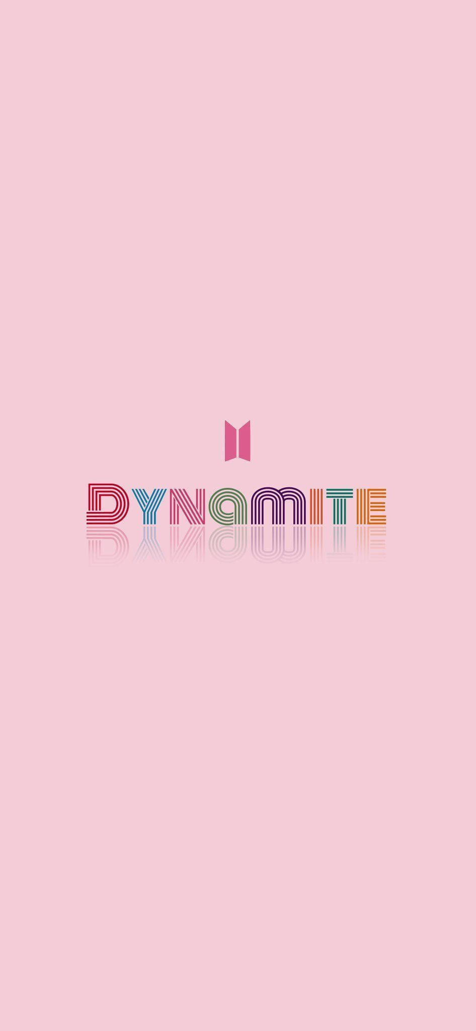 Enkelt lyserødt BTS Dynamite-logo Wallpapers