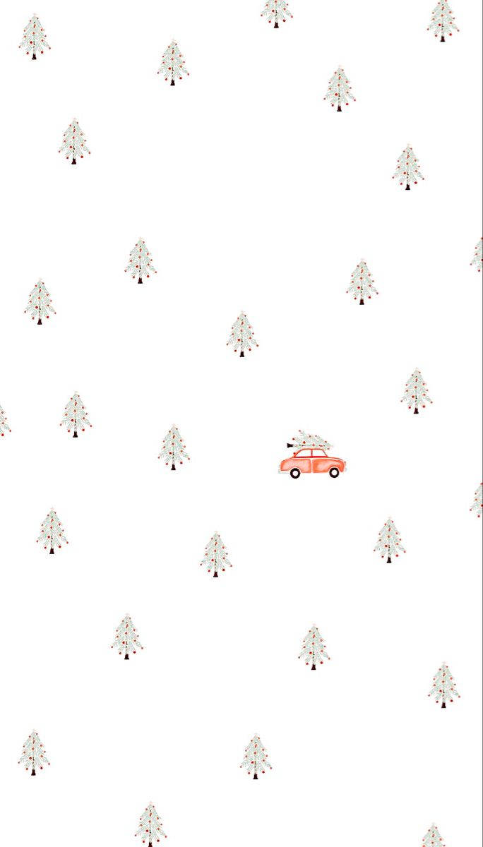 Enkle juletræer og bil Wallpapers
