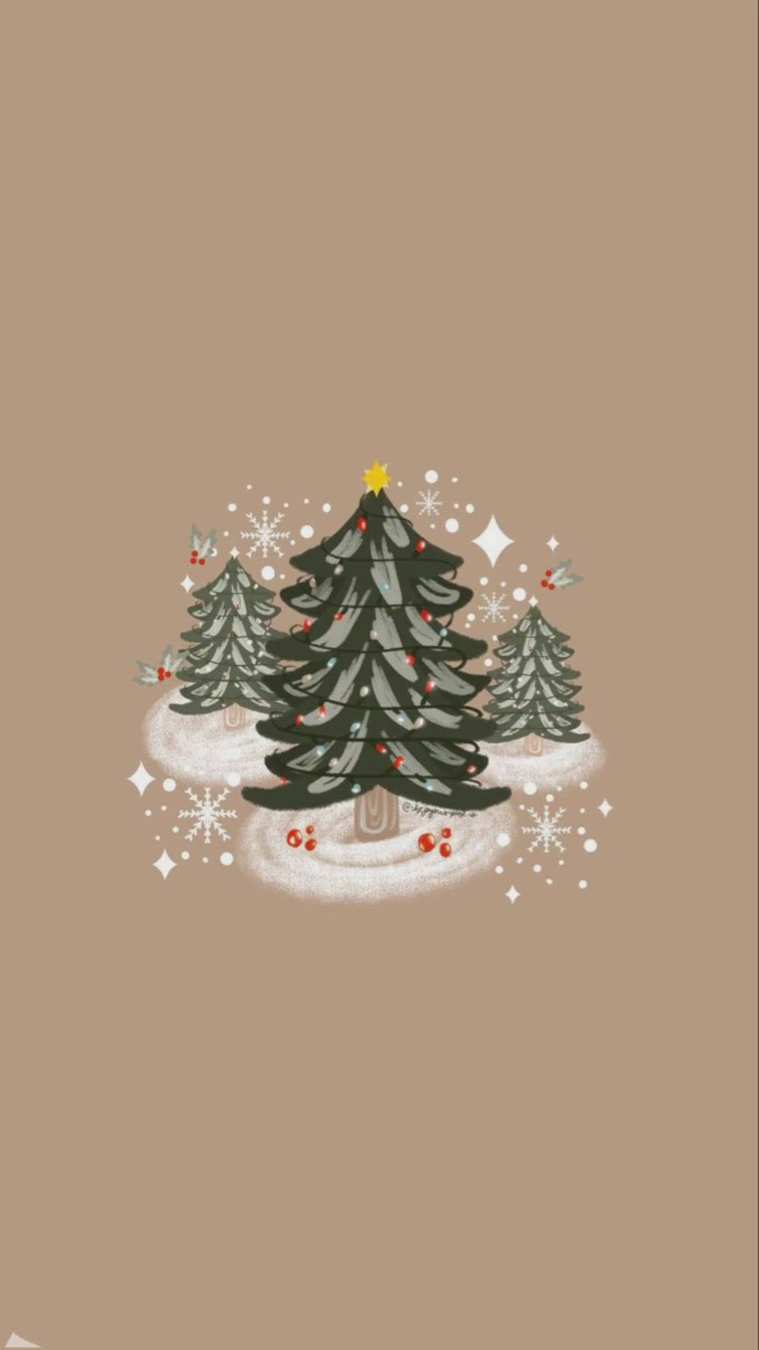 Enkle juletræer med glitter Wallpapers