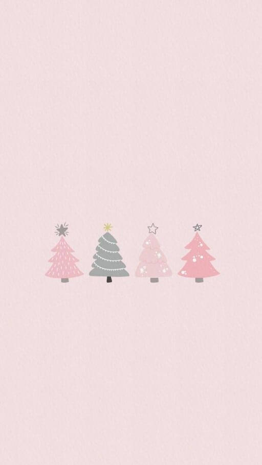 Enkle pastelfarvede juletræer Wallpapers