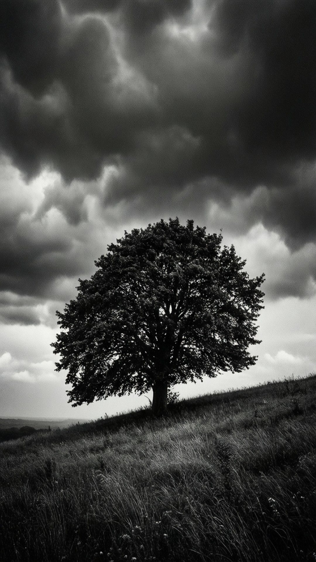 Ensomt træ i storm Wallpapers