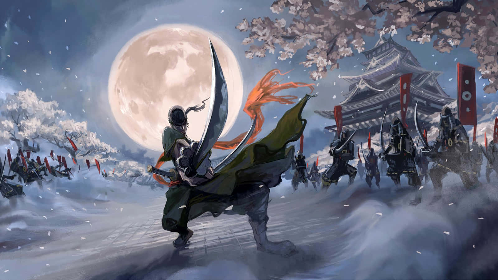 Episk animekamp under opsejling Wallpapers