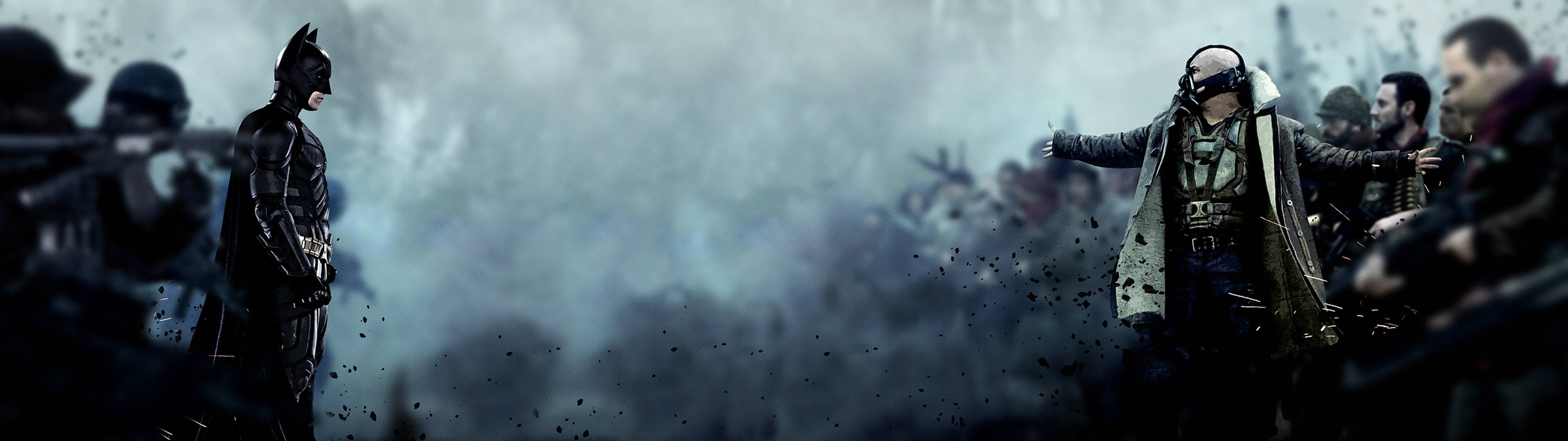 Episk dual monitor wallpaper til Batman- og Bane-fans Wallpapers