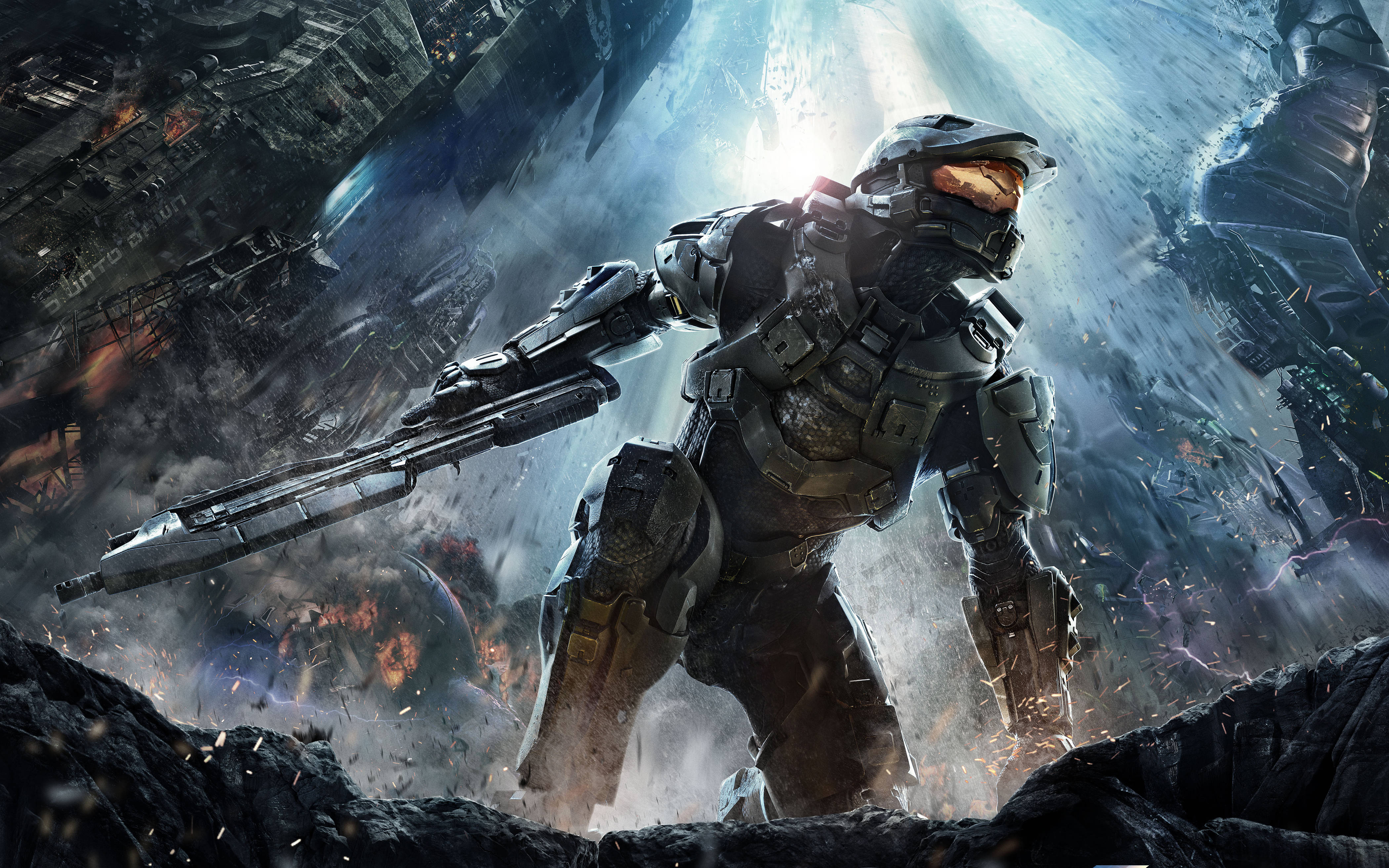 Episk Halo Master Chief scene på 4K gaming telefon Wallpapers