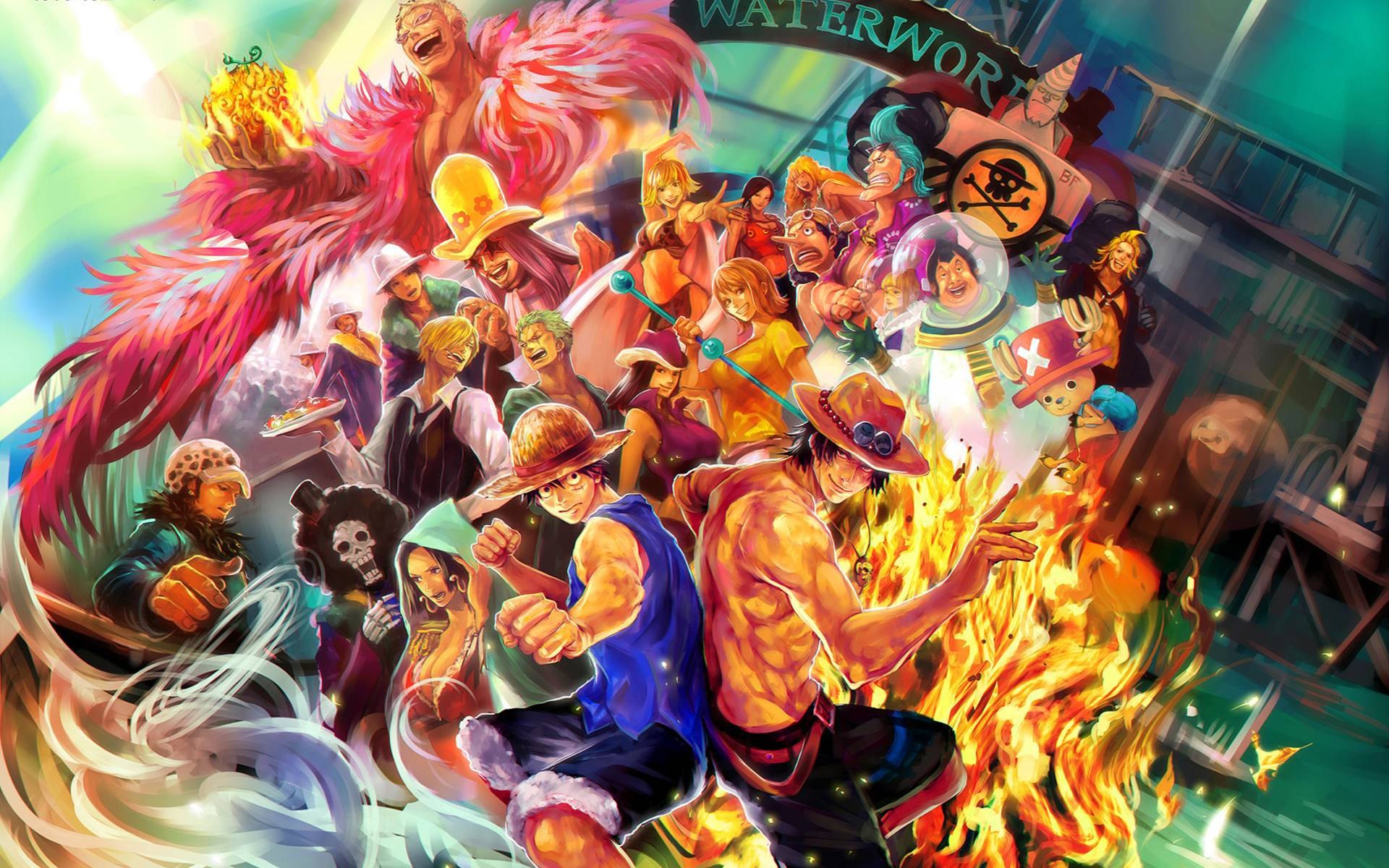 Episk kamp mellem Luffy og Big Mom i One Piece Wallpapers