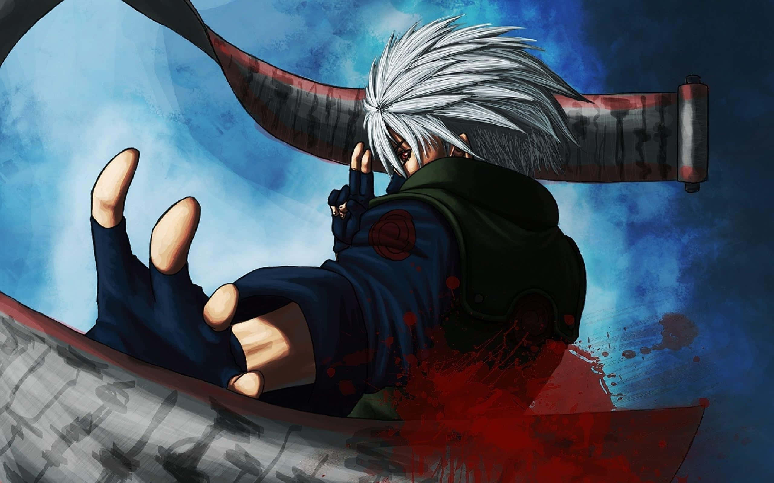 Episk kampstilling af Naruto Uzumaki i Naruto Shippuden Wallpapers