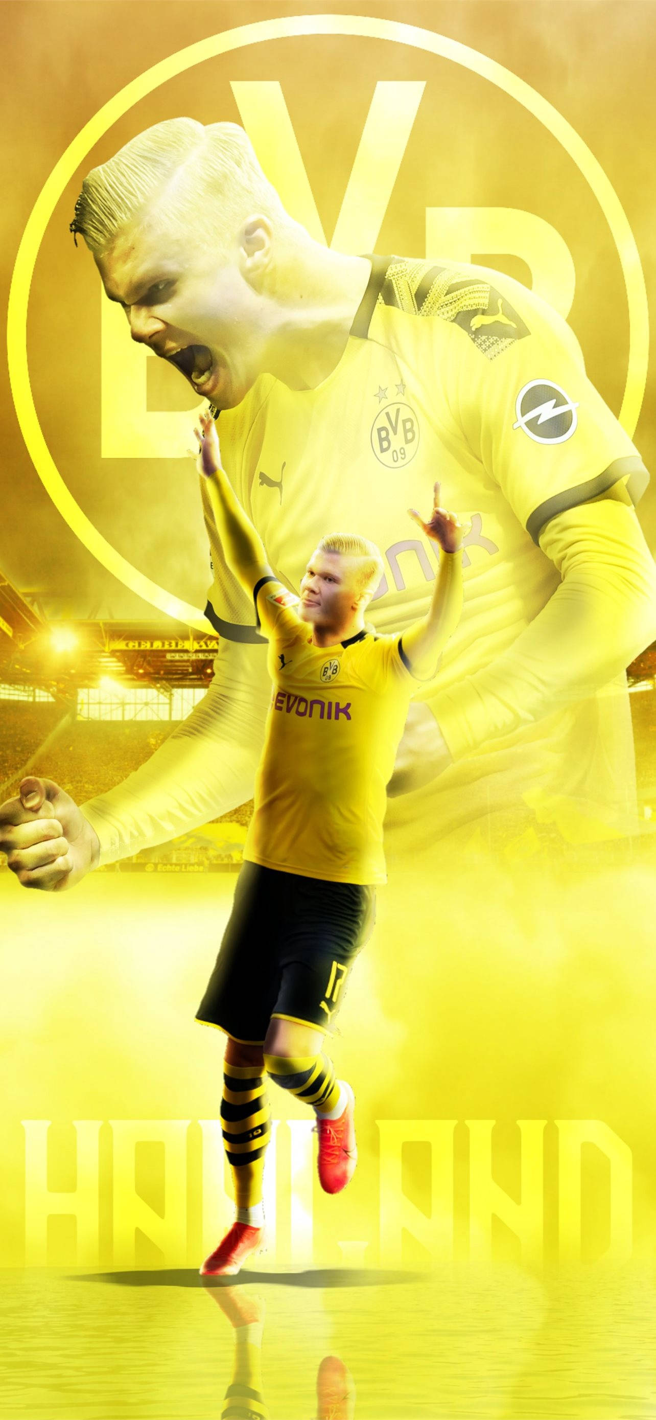 Erling Haaland i gult Wallpapers