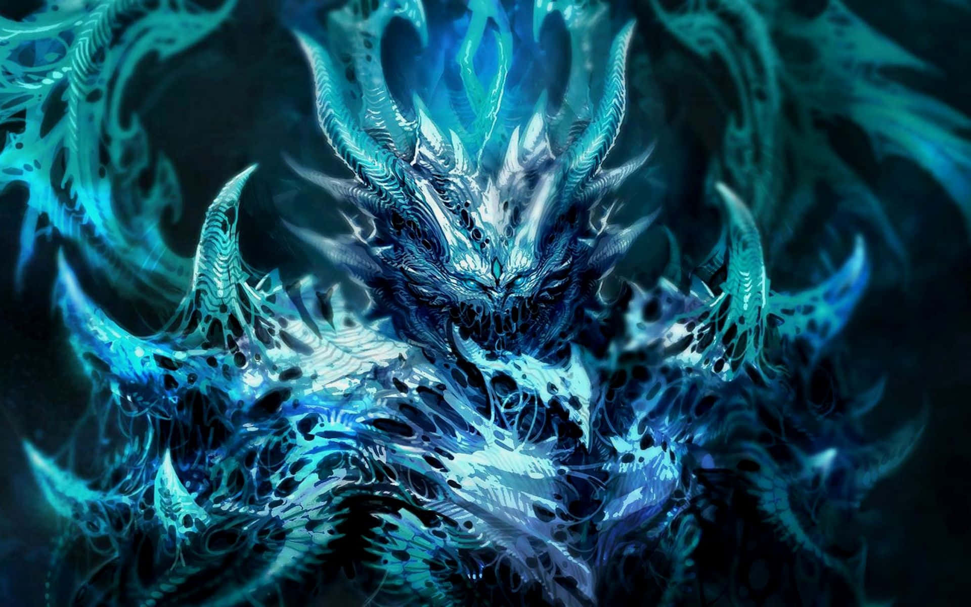 et blåt og hvidt isvæsen med et sværd Wallpapers