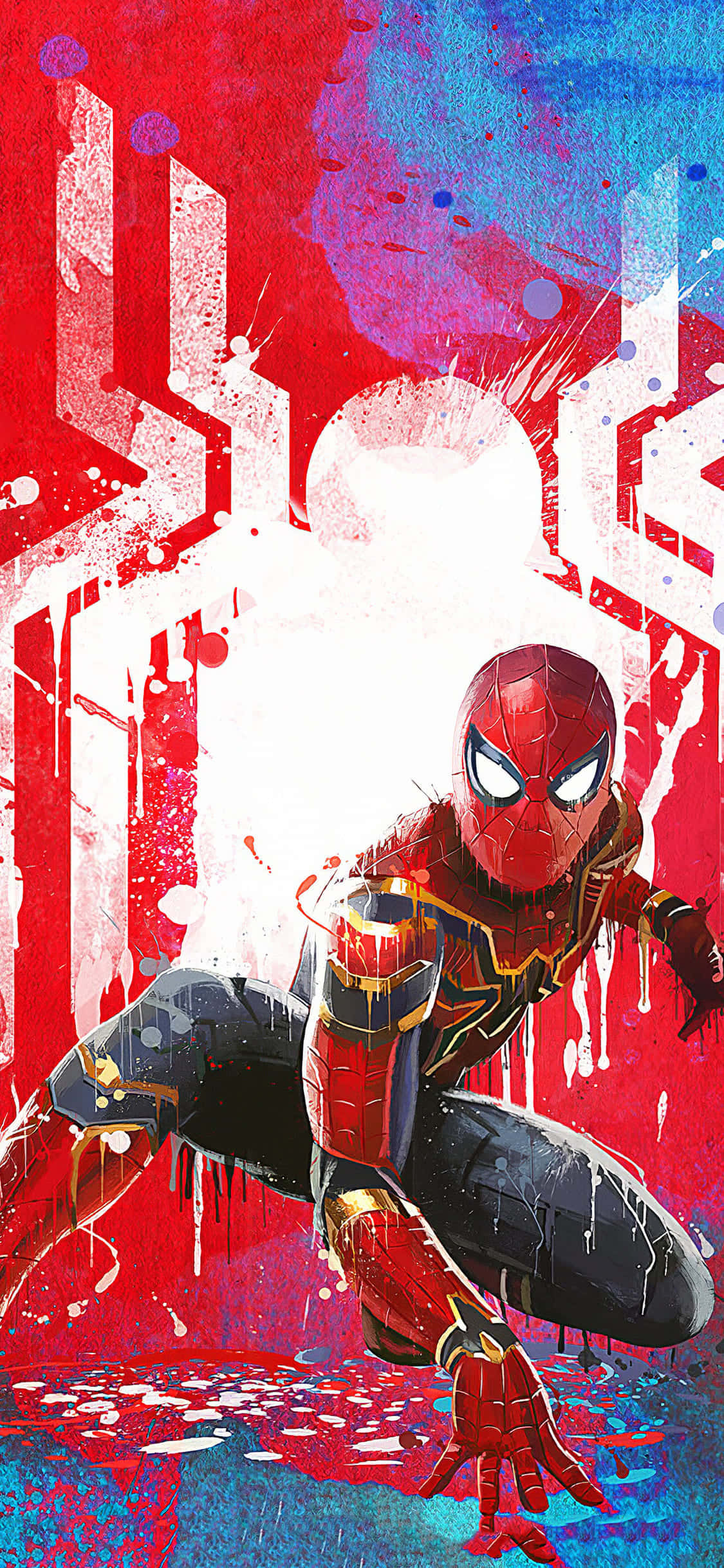 Et episk Spiderman-maleri om natten Wallpapers