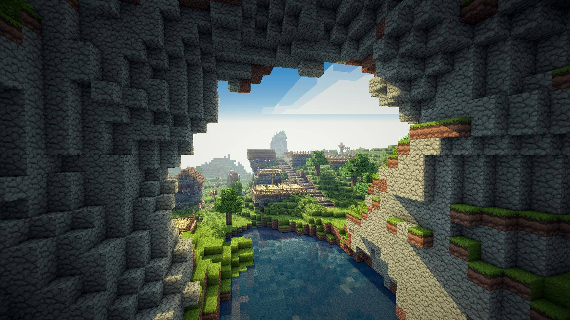 Et eventyrligt opdagelsesdyk i de store huler i Minecraft Wallpapers