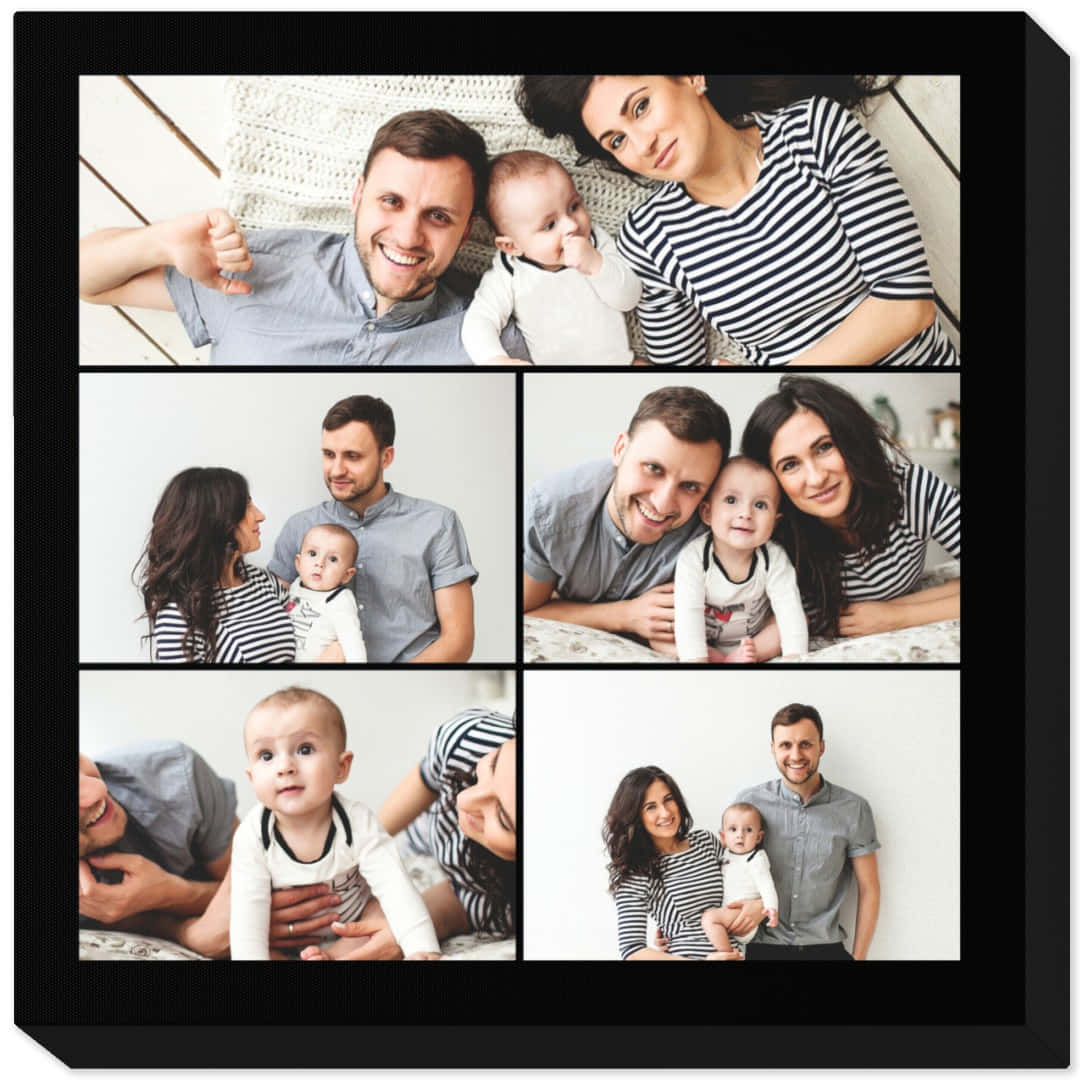 et familie fotocollage med en baby og en baby Wallpapers