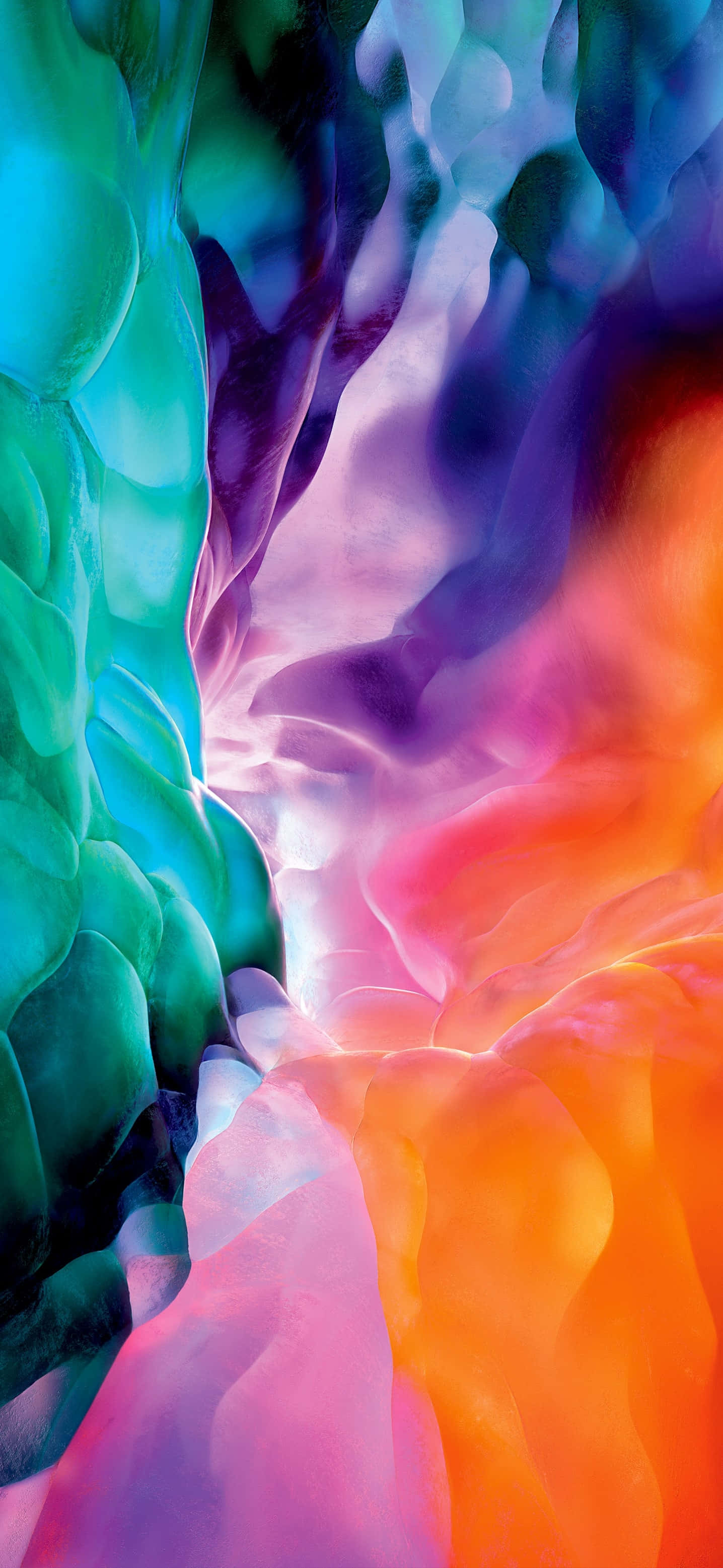 et farverigt abstrakt maleri af et vandfald Wallpapers