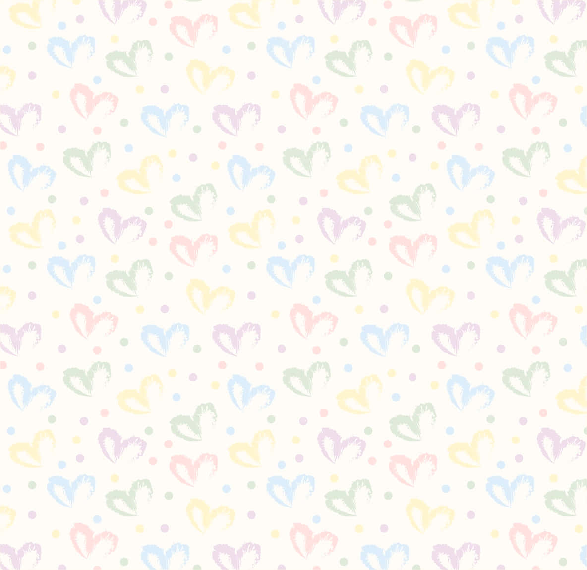 et farverigt mønster med hjerter på en hvid baggrund Wallpapers