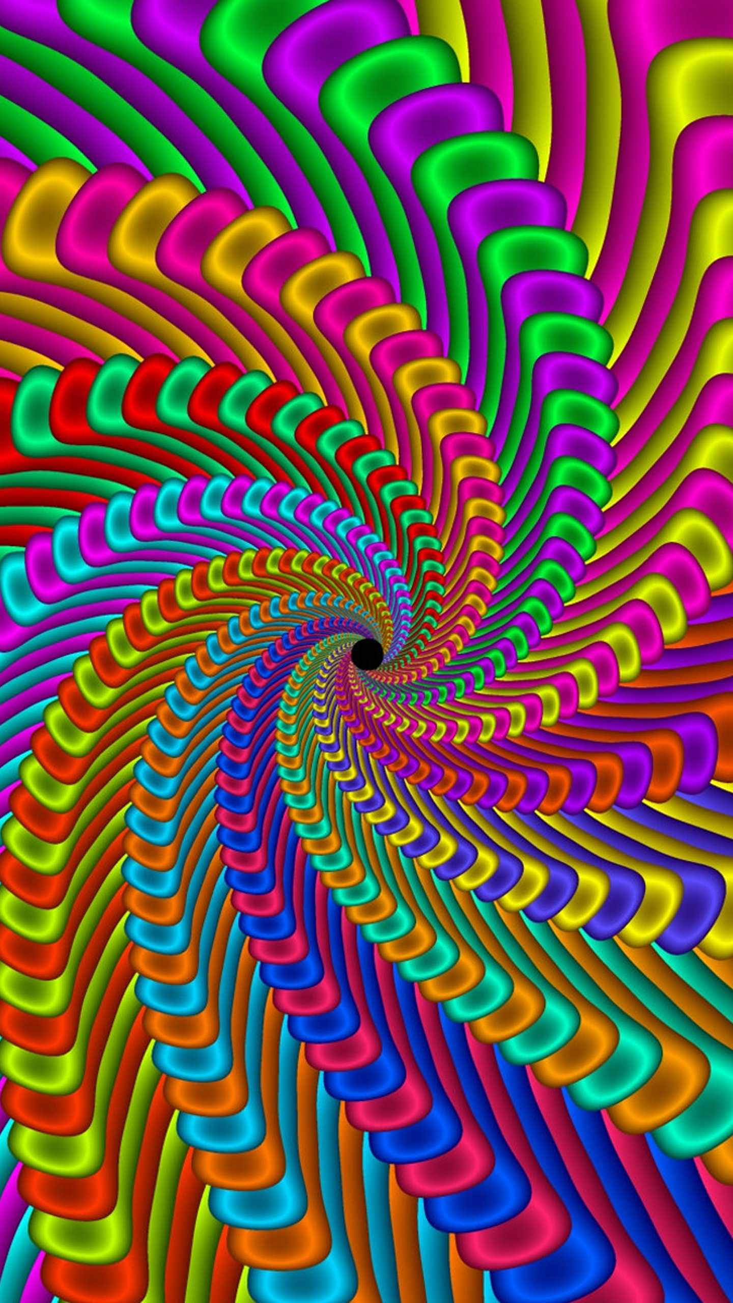 et farverigt spiralformet mønster med en regnbuefarvet baggrund Wallpapers
